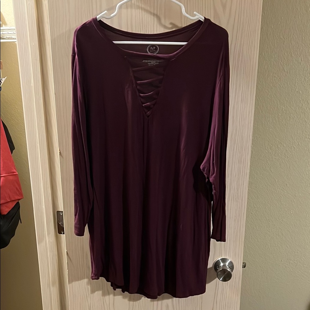 Maurices Burgundy 3/4 Sleeve Top